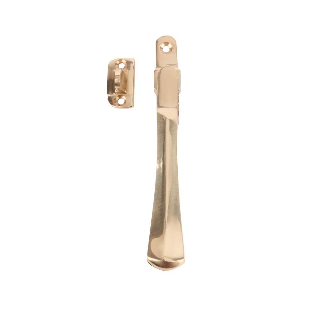 Dart Victorian Brass Window Fastener Night Vent, With Wedge Plate - Polished Brass